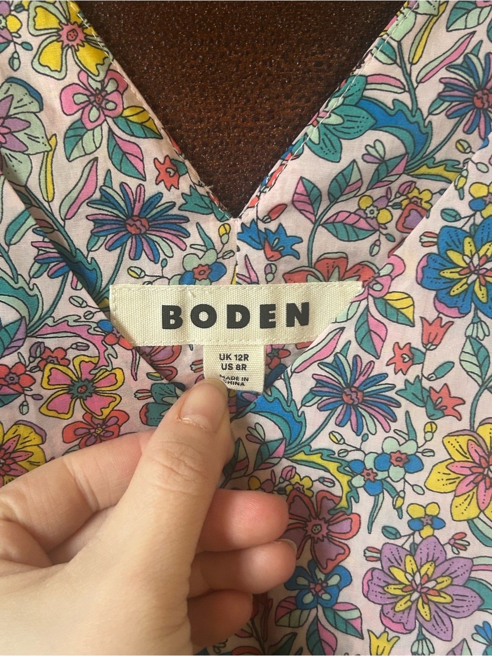 Boden Floral Tiered Maxi Dress Tie Waist Sleeveless Cottagecore Boho US Size 8 - Picture 7 of 7
